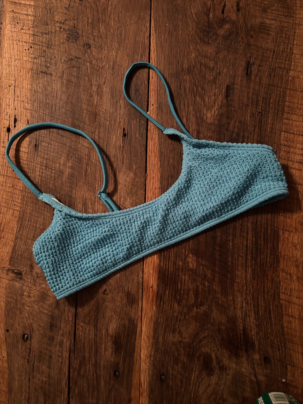Blue Textured Bikini Top